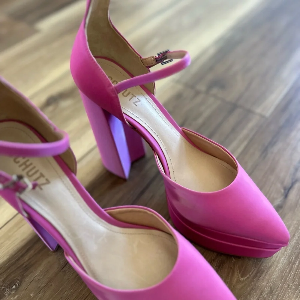 SCHUTZ womens elysee stacked platform high heels size 9B